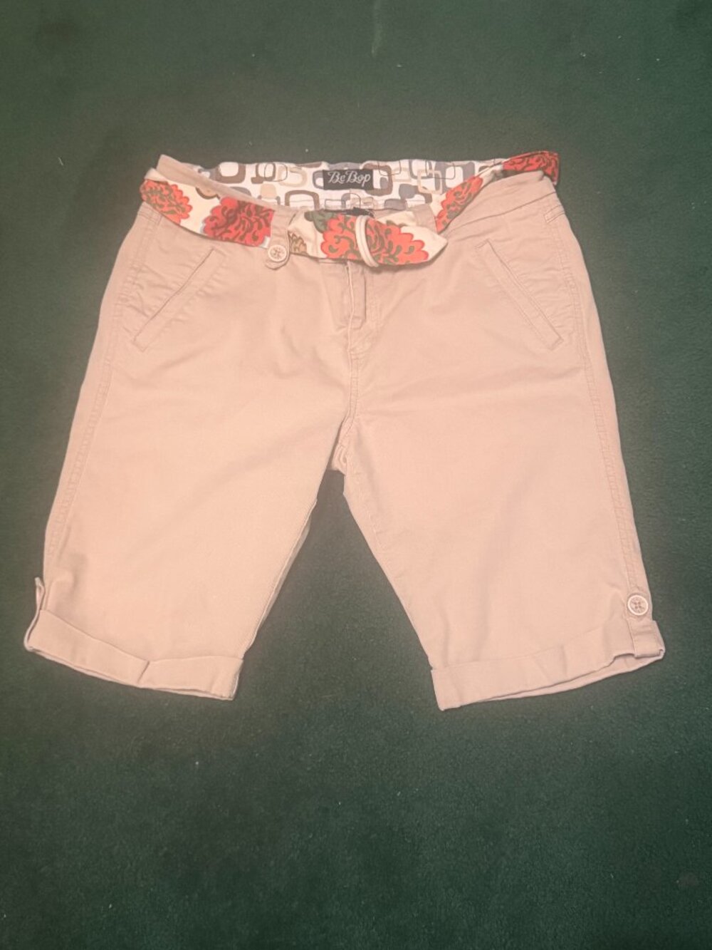 Beige BeBop Shorts with Belt